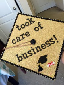 took care of business graduation cap design
